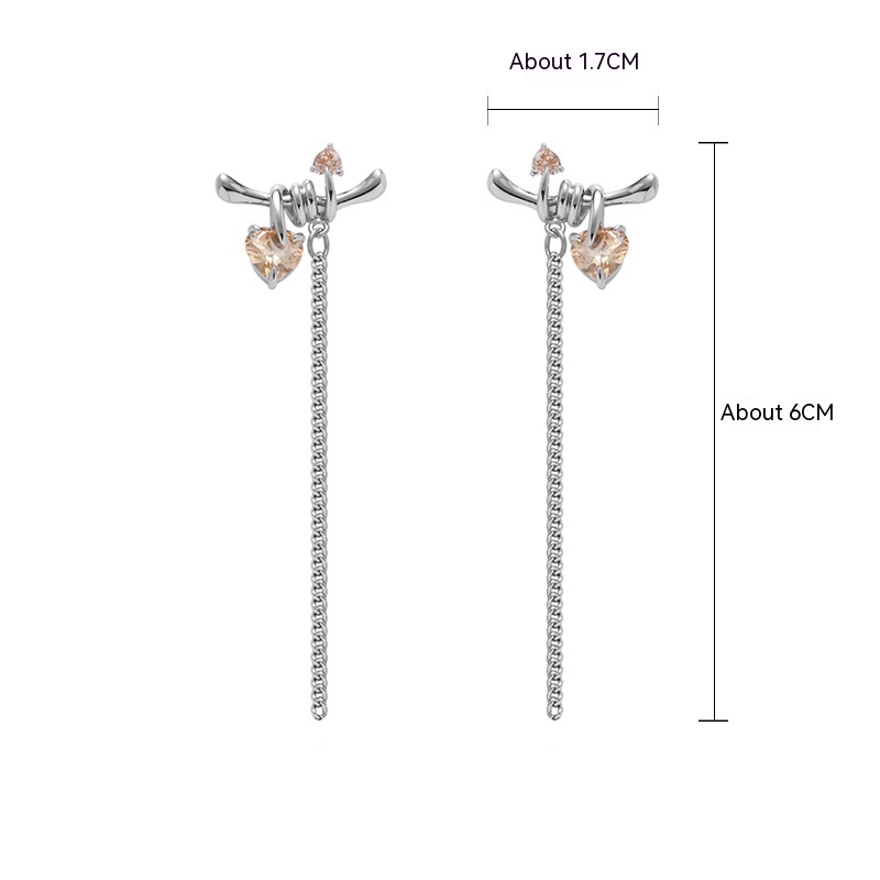Orange Loving Heart Zircon Necklace For Women