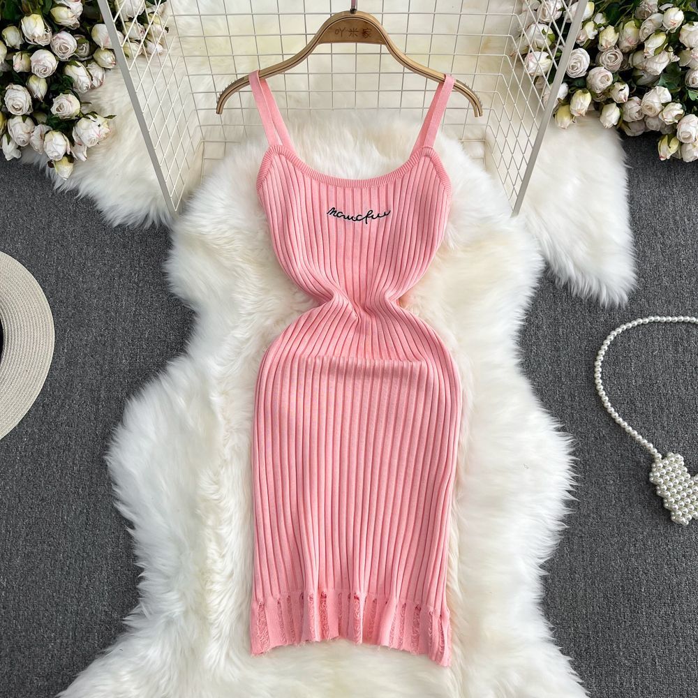 High Slim Looking Base Hip Skirt Square Collar Vest Skirt