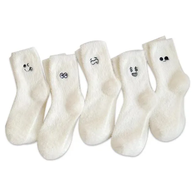 Women's Mid calf Length Sock Cute Mink Fur Thick Winter Socks Set - Shop at LoveMi