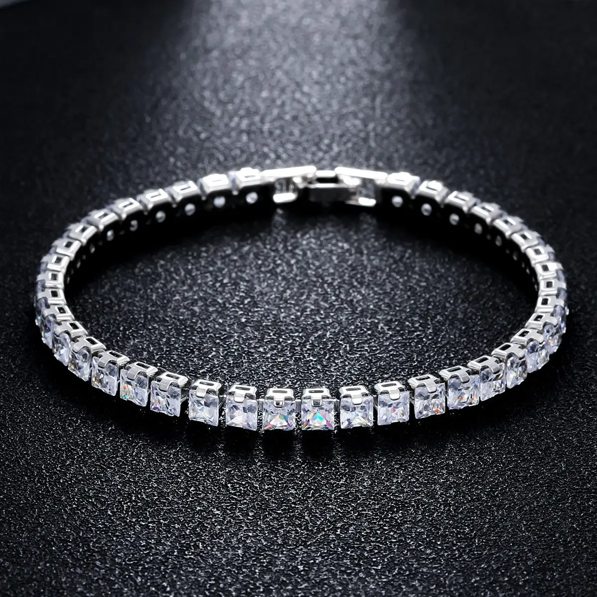 Women's High-grade Fully-jeweled Crystal Zircon Tennis Bracelet
