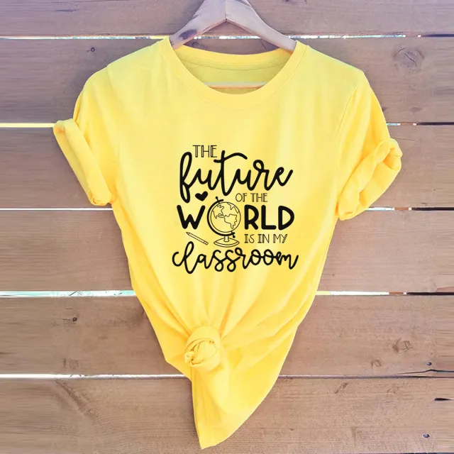 Slim Fit Casual Large Size Short Sleeve Women's T shirt Yellow - Shop at LoveMi