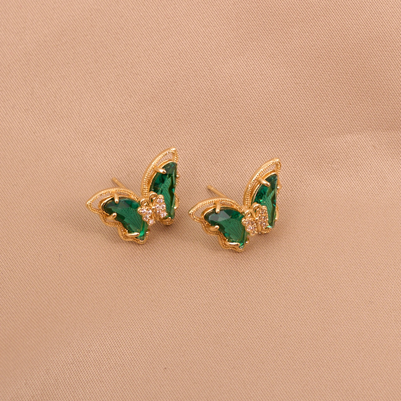 New Micro-inlaid Color Crystal Butterfly Refined Stylish And Versatile Clavicle Chain