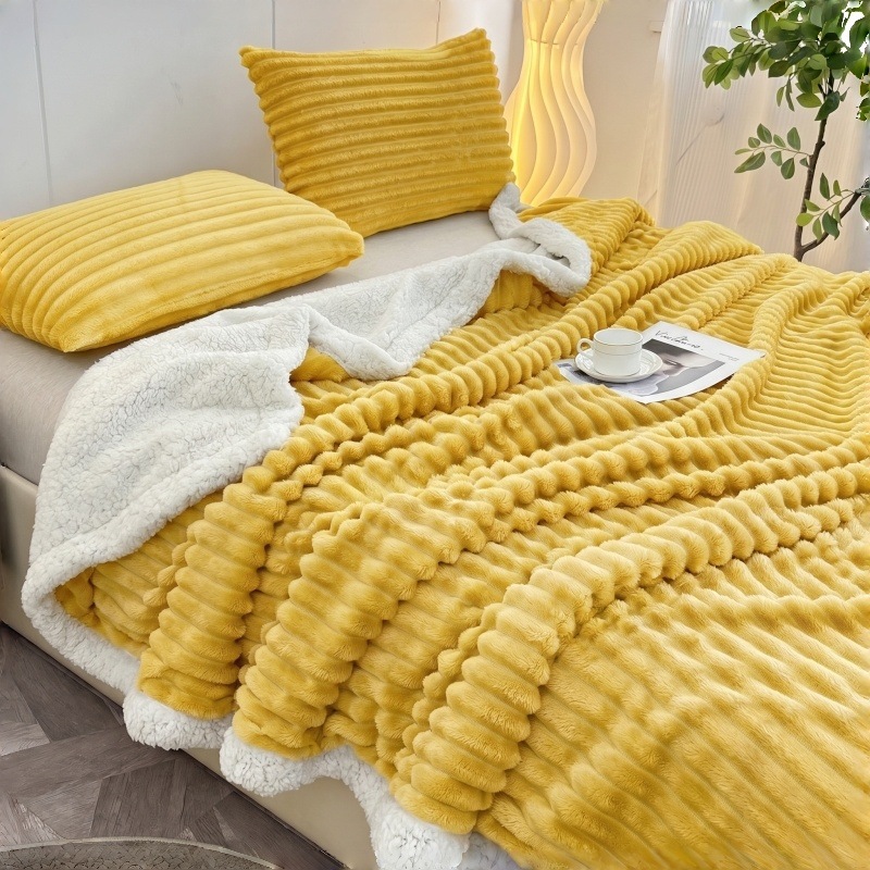 Striped Lambswool Flannel Blanket, picture 9 of 12