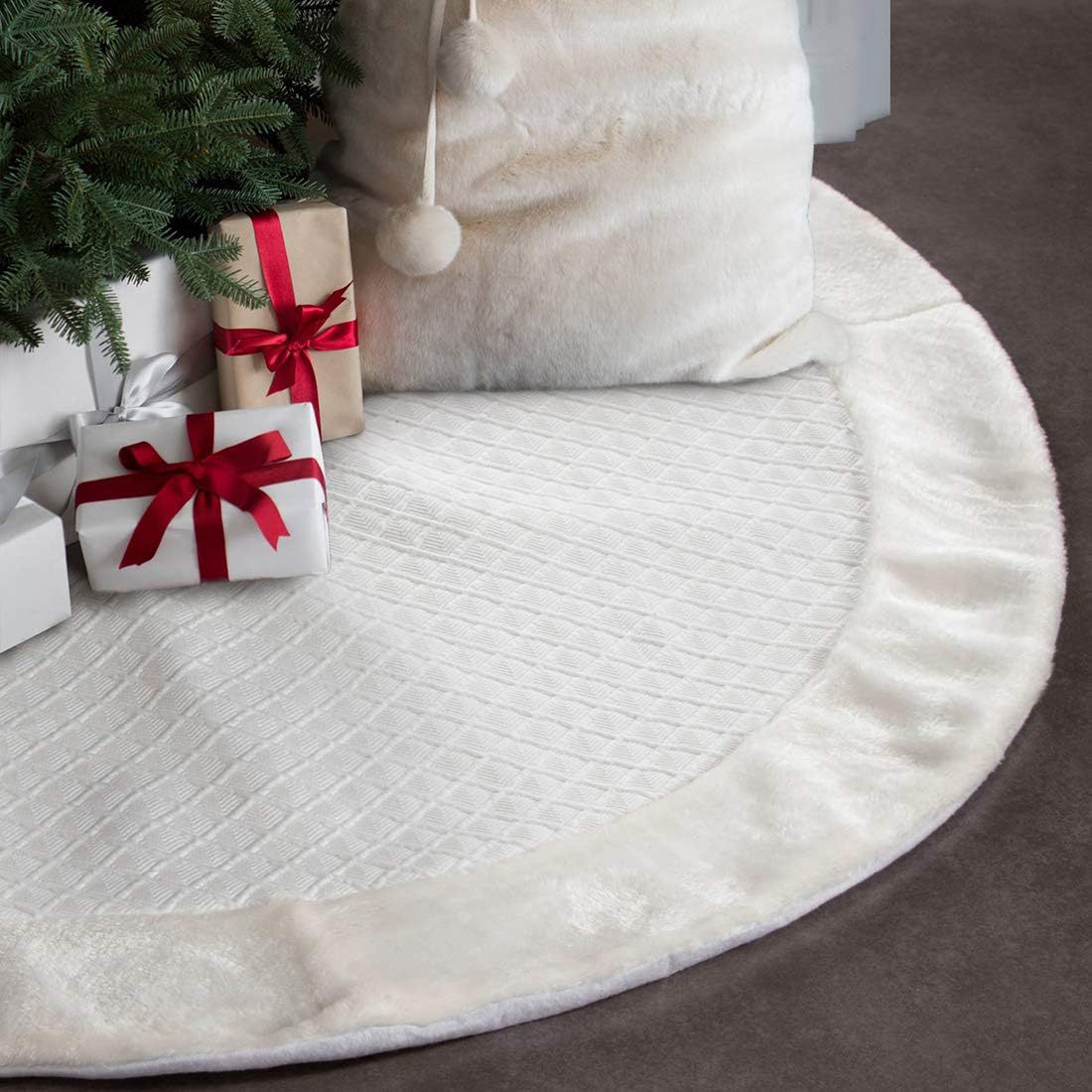 Title 5, Christmas 60-inch Tree Skirt-inch Knitted Chris...