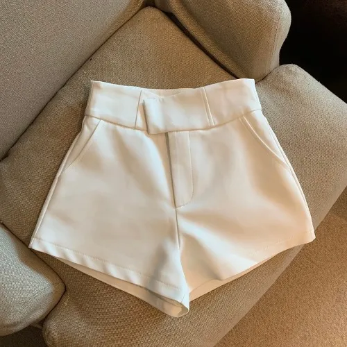 Suit Shorts Women's High Waist A Line White - Shop at LoveMi