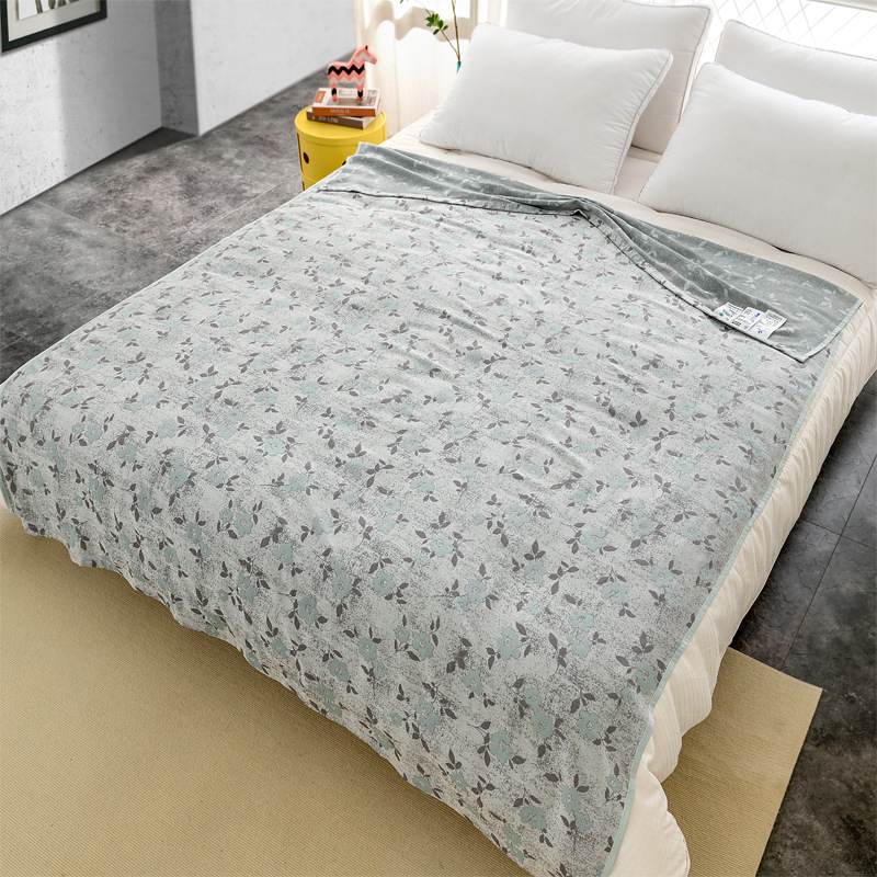 Summer Cooling Quilt Air-conditioning Throw Blanket Lyocell Tencel Floral Bed Sheet Cool-to-the-touch