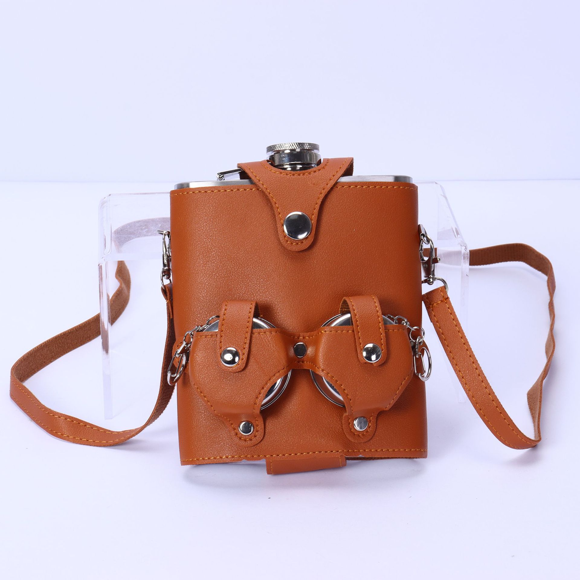 Portable Backpack Flask Sleeve With Telescoping Cup 5