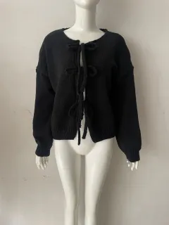 Solid Colour Commute Simple Sweater Women - Black - View 1