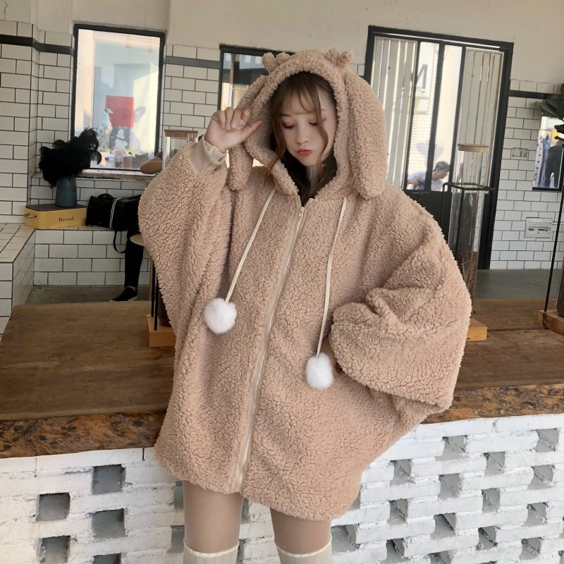 Title 4, Rabbit ears hooded loose sweater women