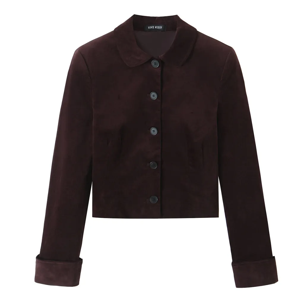 Fashion O-neck Short Jacket With Skirt Suit - Top