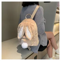 Women's Cute Rabbit Ears Bags Fashion Mini Backpack Kids - Khaki - View 1