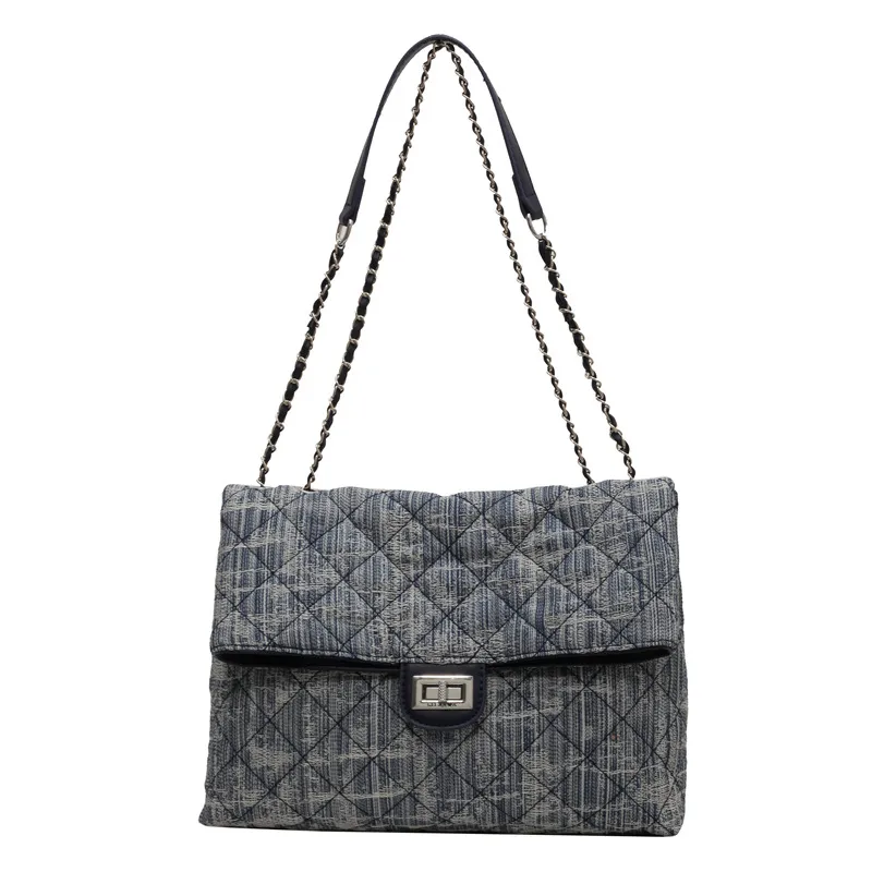 Trendy Women's Bags Design Personality Distressed Chain - Blue