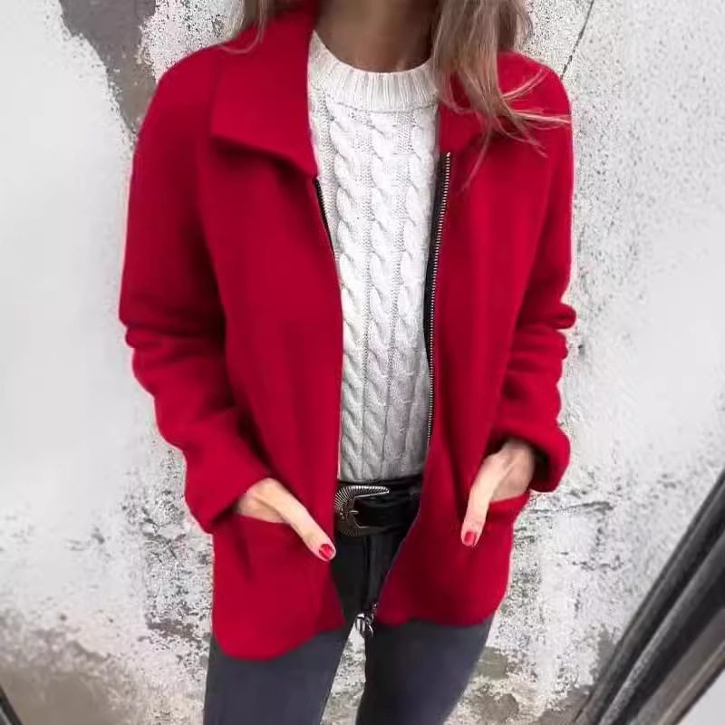 Giacca Donna con Cerniera e Risvolto - Eleganza e Comfort per l'Autunno/Inverno - Foto 6 di 6