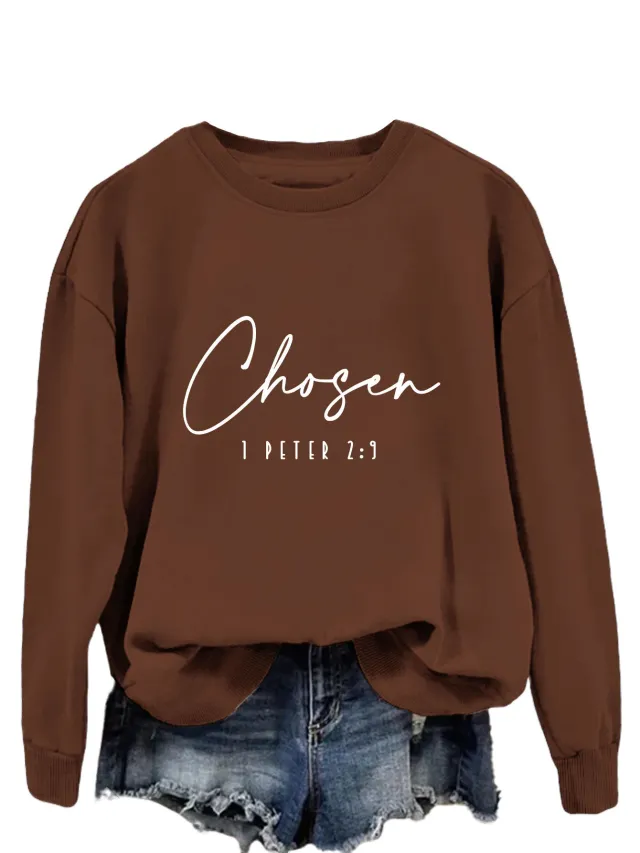 Fashion Trendy Sweater Plus Size Women's Clothing Coffee White Font - Shop at LoveMi