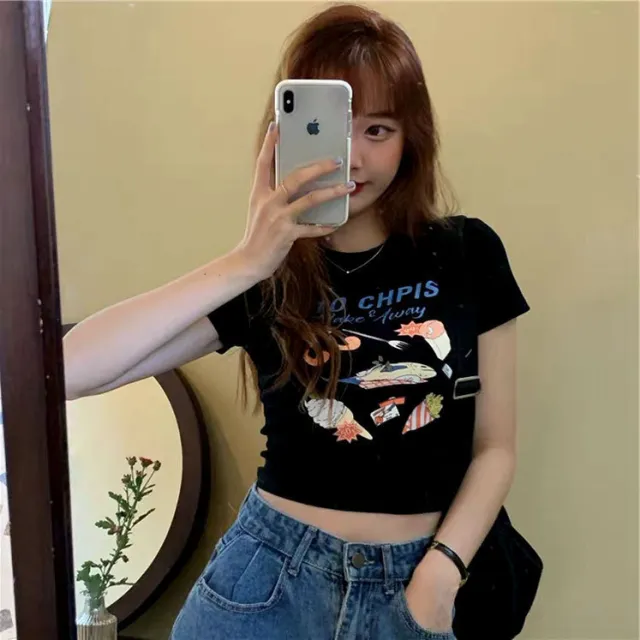 Niche design Edgy Cropped Top Thats Slimming And Figure flattering Black - Shop at LoveMi