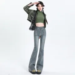 Vintage Vibe Patchwork Skinny Jeans - Retro Regular - View 1