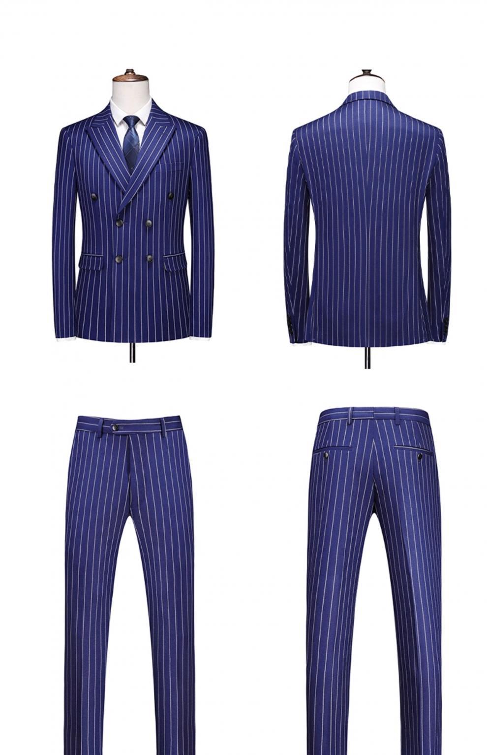 Zweireihiger gestreifter Bräutigamanzug