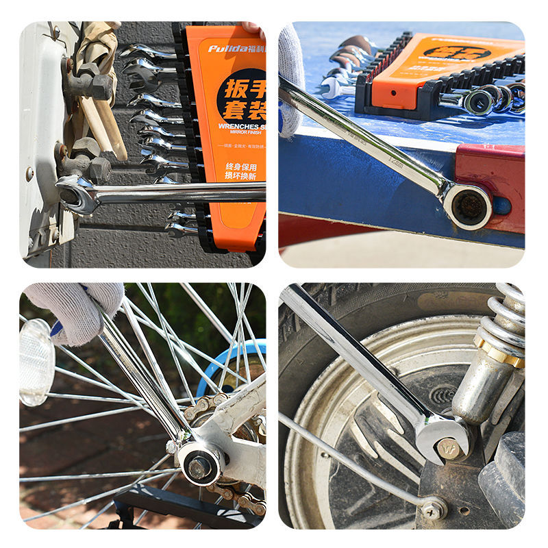 Double-headed Dual-use Ratchet Wrench Tool Suit