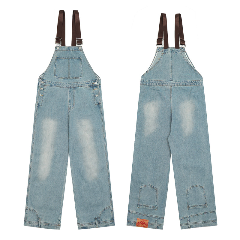 Title 9, Retro Flip-down Denim Brace Wide Leg Straight C...