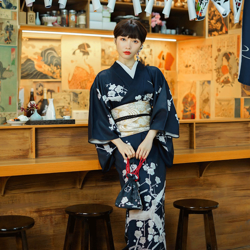 Traditional Japanese Kimono With Cherry Blossom Motifs product image