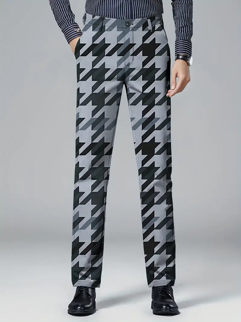 Mens Casual Slim-fit Straight-leg Dress Pants