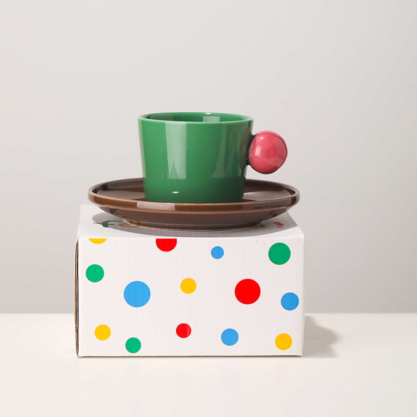 Ceramic Mug And Saucer Set For Coffee — foto 2