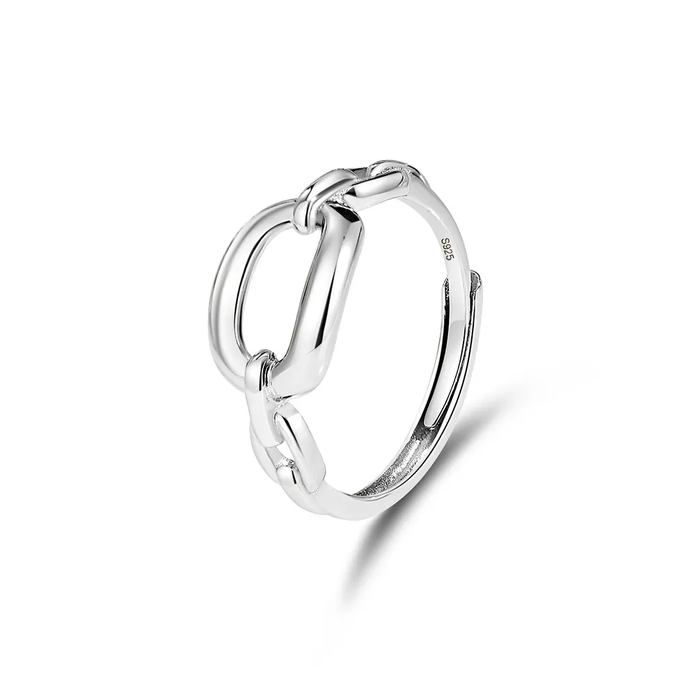 High-grade S925 Openning Silver Ring - White Gold Colour