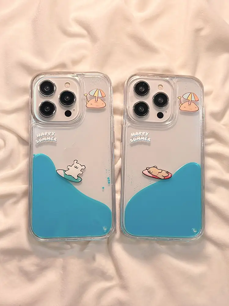 Cute Animal Surfing All-inclusive Drop-resistant Phone Case