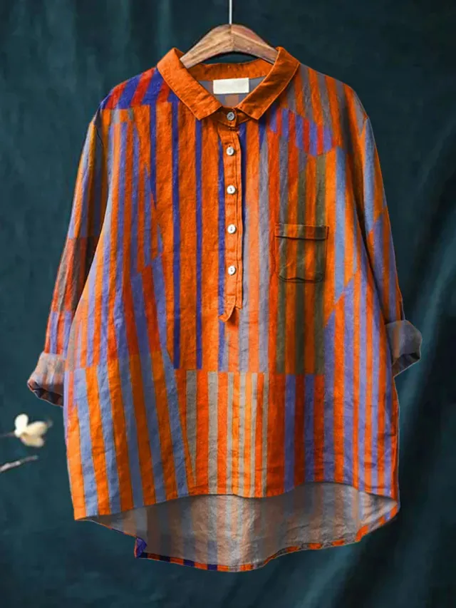 Women's Casual Loose Printed Round Neck Shirt Zcs322 4Xl - Shop at LoveMi