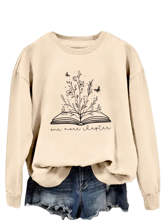 Round Neck Simple Women's Long Sleeve Letter Loose Sweatshirt 4 Colors Xxl - Shop at LoveMi