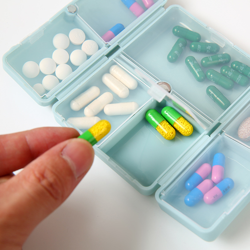 Portable Dispensing Pp Magnetic Flip Storage Mini Seal 7-grid Pill Box For Seven Days A Week - Image 4