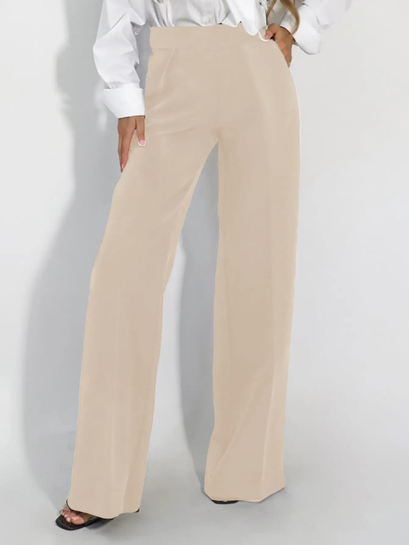 Womens Straight-Leg Casual Draping Slimming Trousers For Commuting