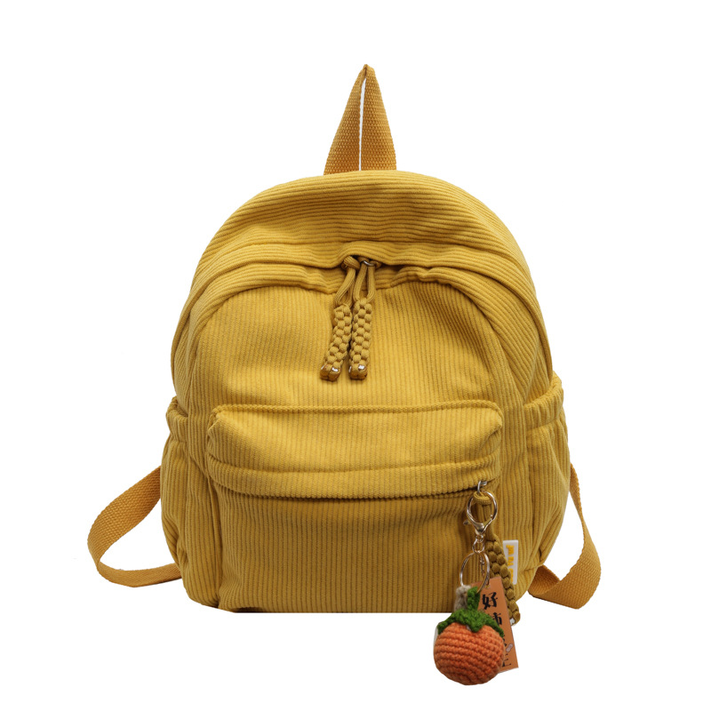 Fashionable Corduroy Student Backpack Compact Travel Daypack 4
