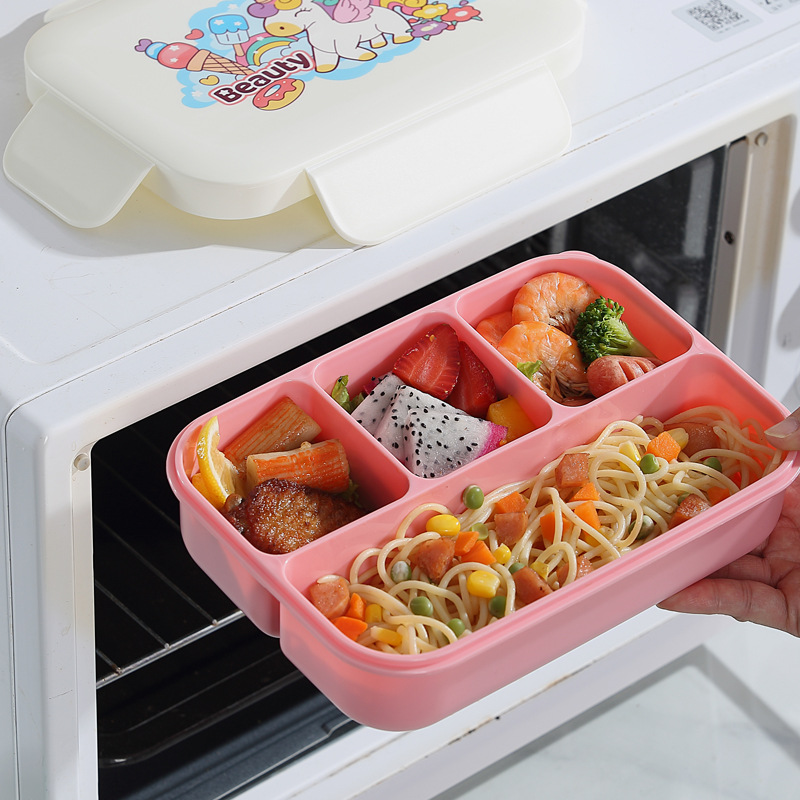 Double-layer Plastic Lunch Box Salad Bento Box For Students With Meals At Work
