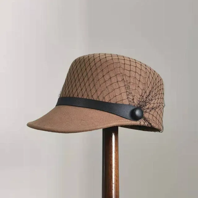 Women's Fashion Casual Mesh Decorative Peaked Hat Khaki - Shop at LoveMi