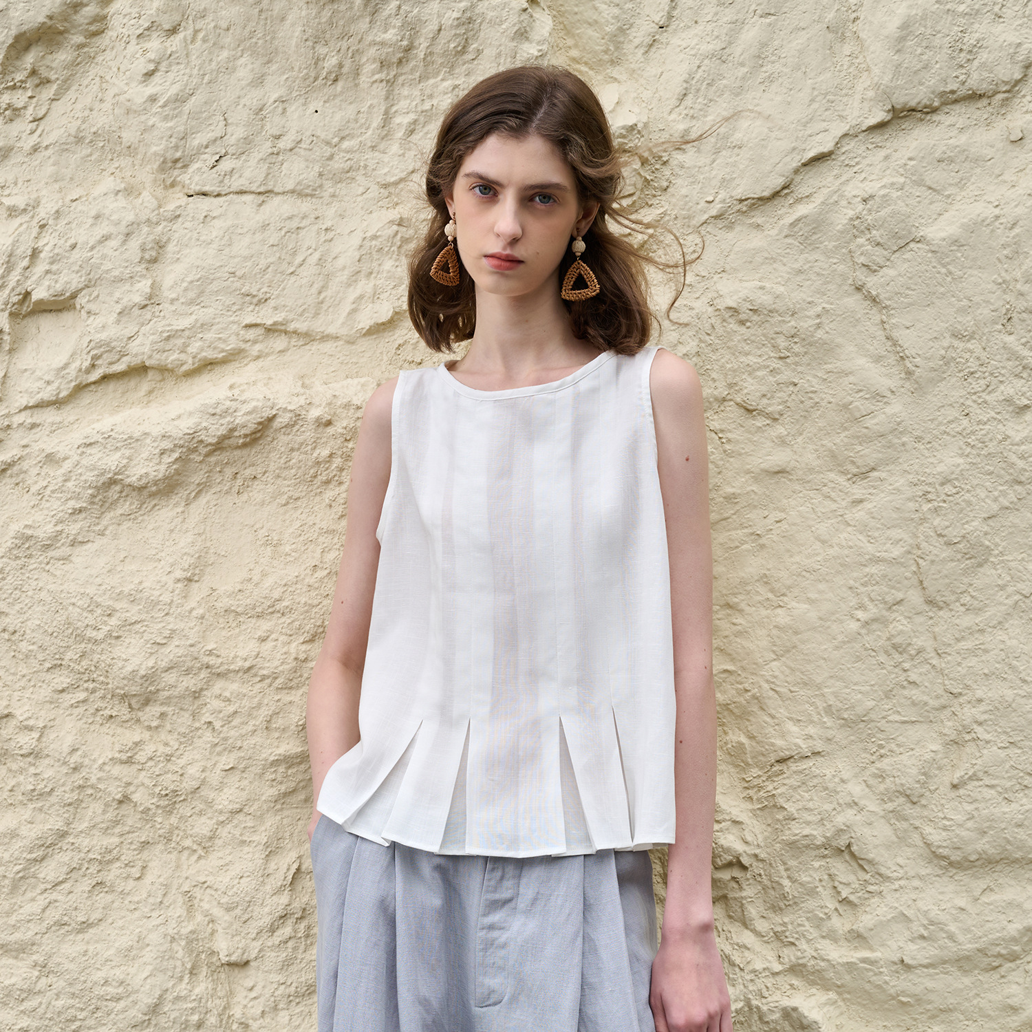 Loose Top Summer Linen Leisure Breathable Sleeveless Shirt
