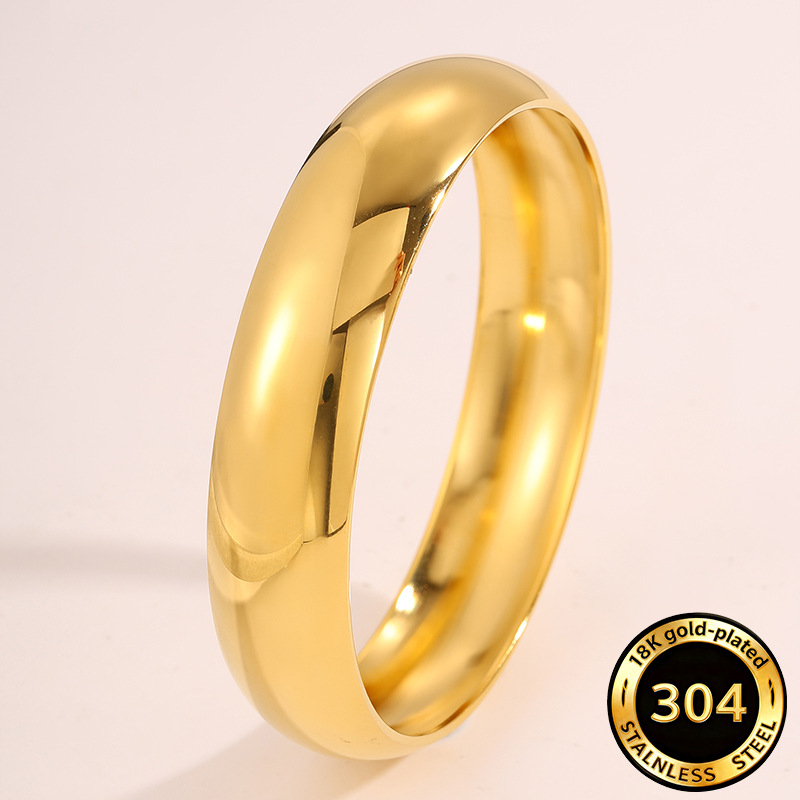 Moms Non-fading Titanium Steel Bracelet Round Bangle