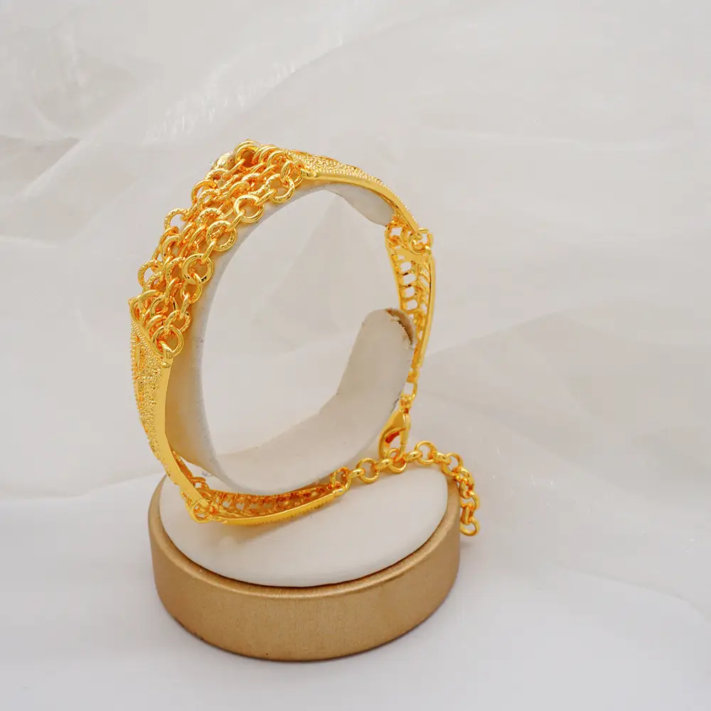 Multi-layer Handmade Necklace Big  Electroplated 24k Real Gold