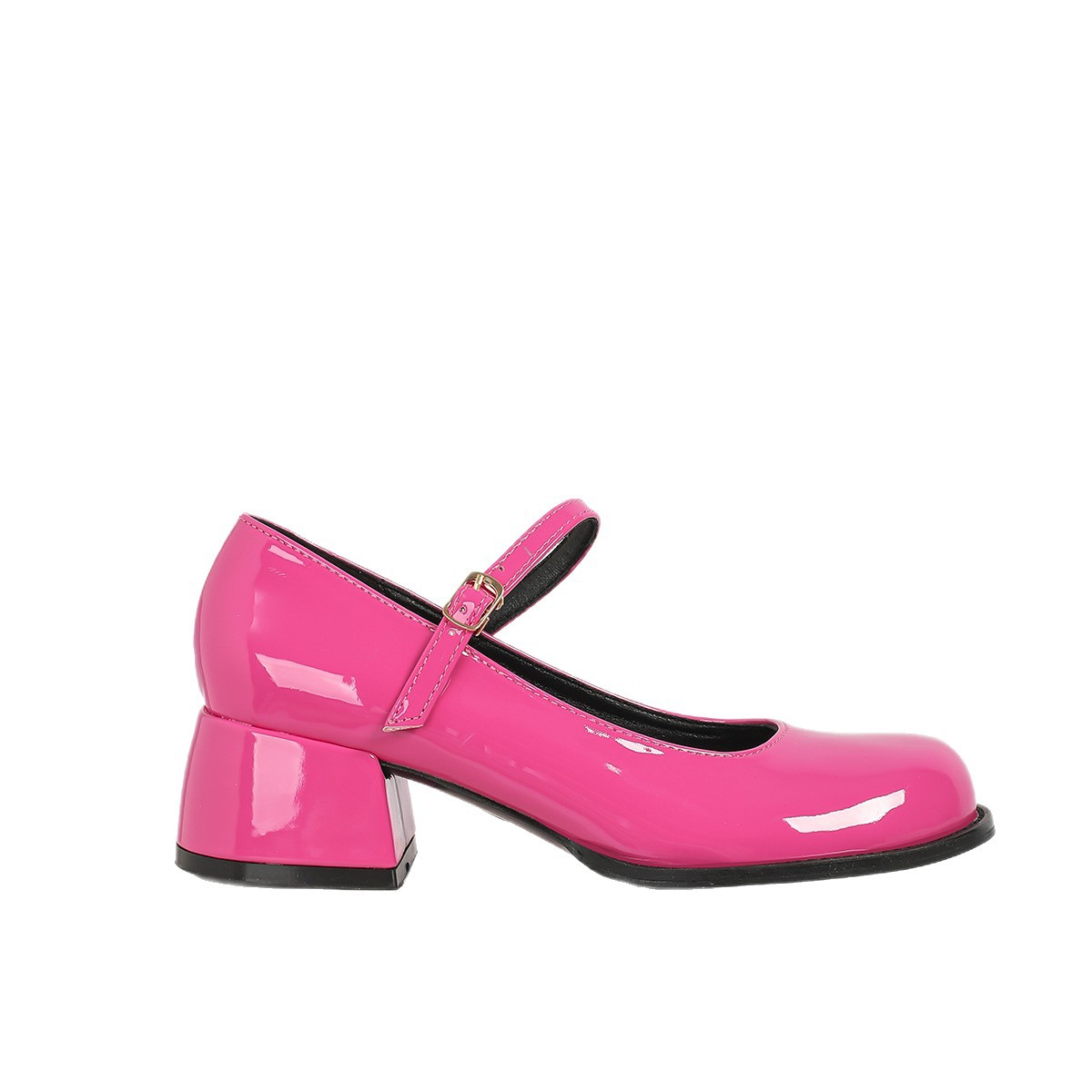 Faux Leather Chunky Heels