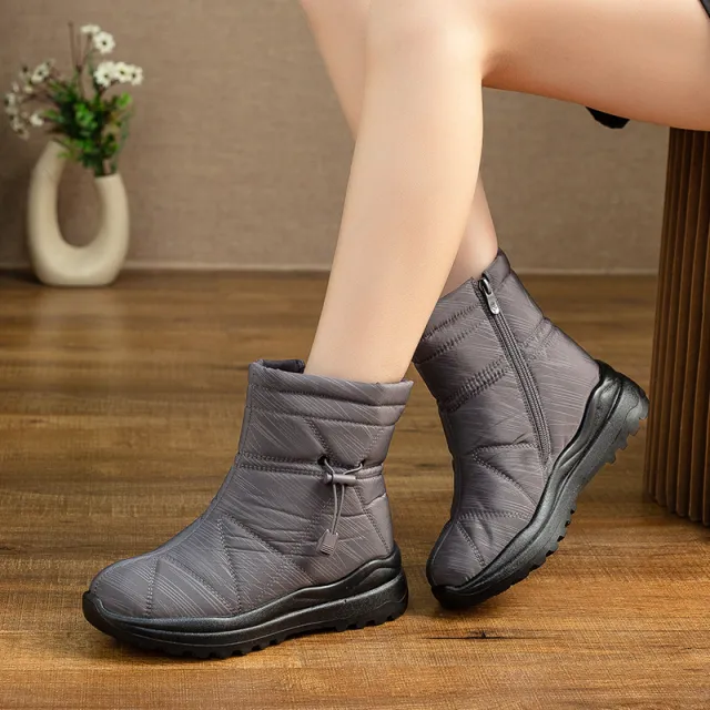 Women's Fleece lined Waterproof Anti slip Snow Boots Gray - Shop at LoveMi