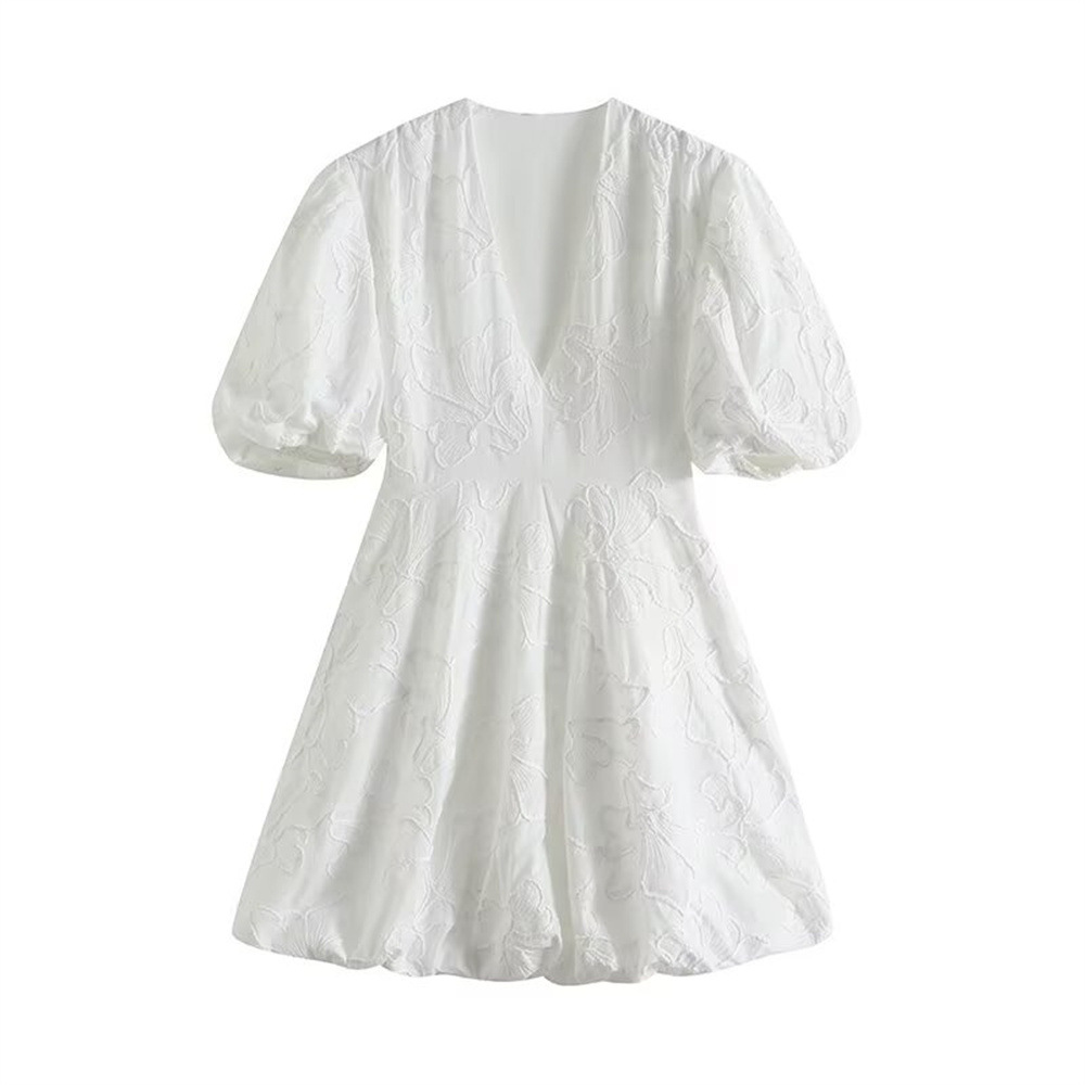 Women's Casual Slimming Fashion Versatile Solid Color Dress White - Shop at LoveMi