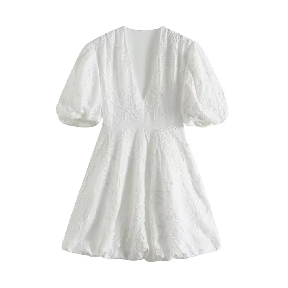 Women's Casual Slimming Fashion Versatile Solid Color Dress - White