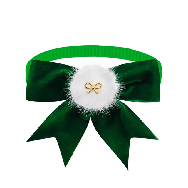 Pet Tie Solid Color Bow Jewelry Suede Adjustable Green - Shop at LoveMi