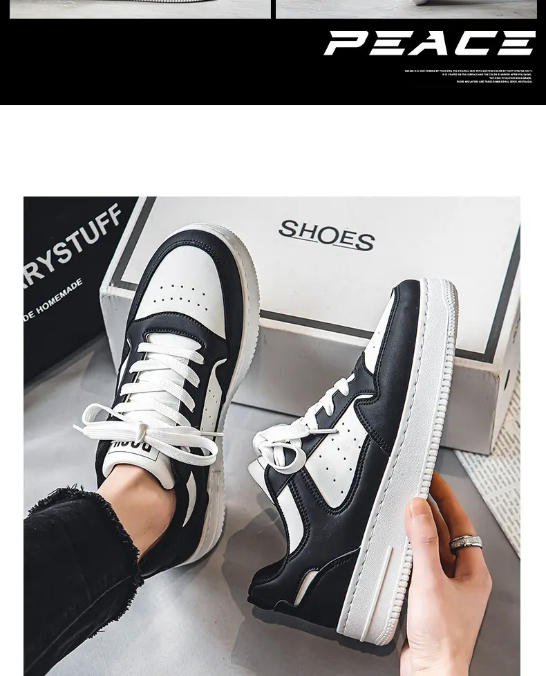 Leather Breathable Teen Trend All-matching Platform White