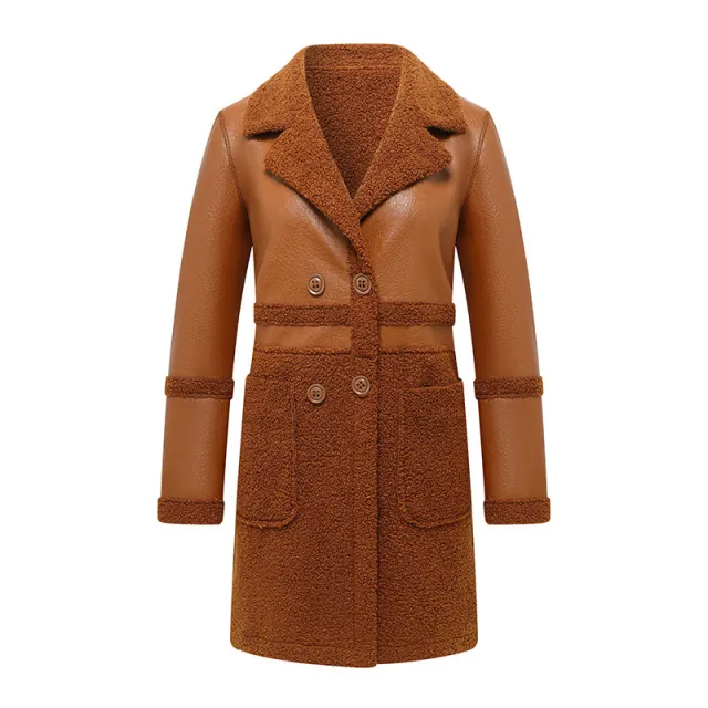 Fakesi Cashmere Haining Women's Leather Top Brown - Shop at LoveMi