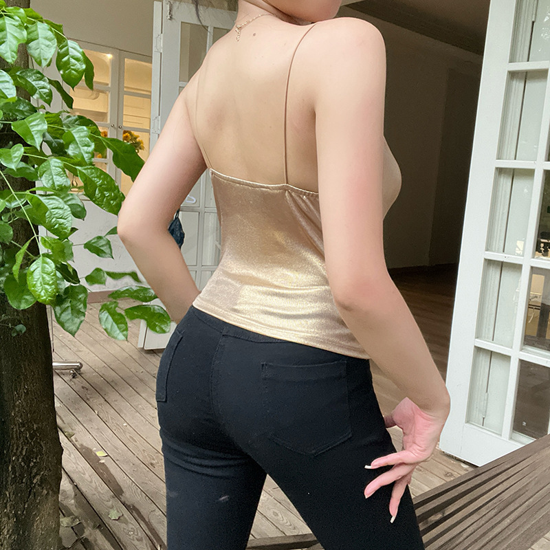 European And American Style Hot Girl Temperament Sexy Shiny Camisole Women