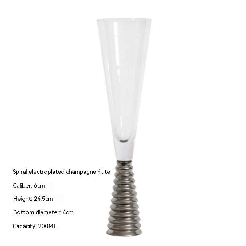 Thread Silver Champagne Glass