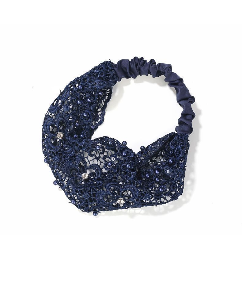 Boho Chic Lace Bandana Headband with Rhinestones