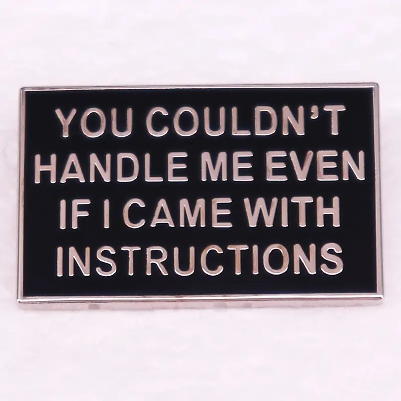 English Quote Enamel Pin Metal Brooch