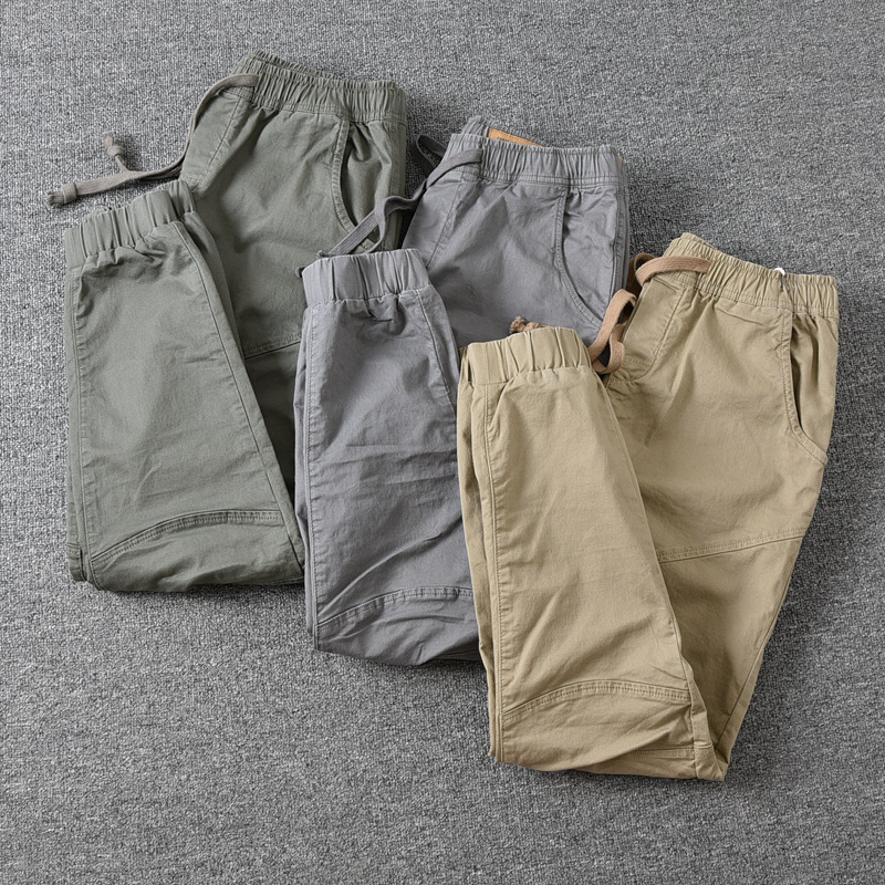 Men's Black Loose Straight-Leg Ankle-Length Drawstring Sweatpants